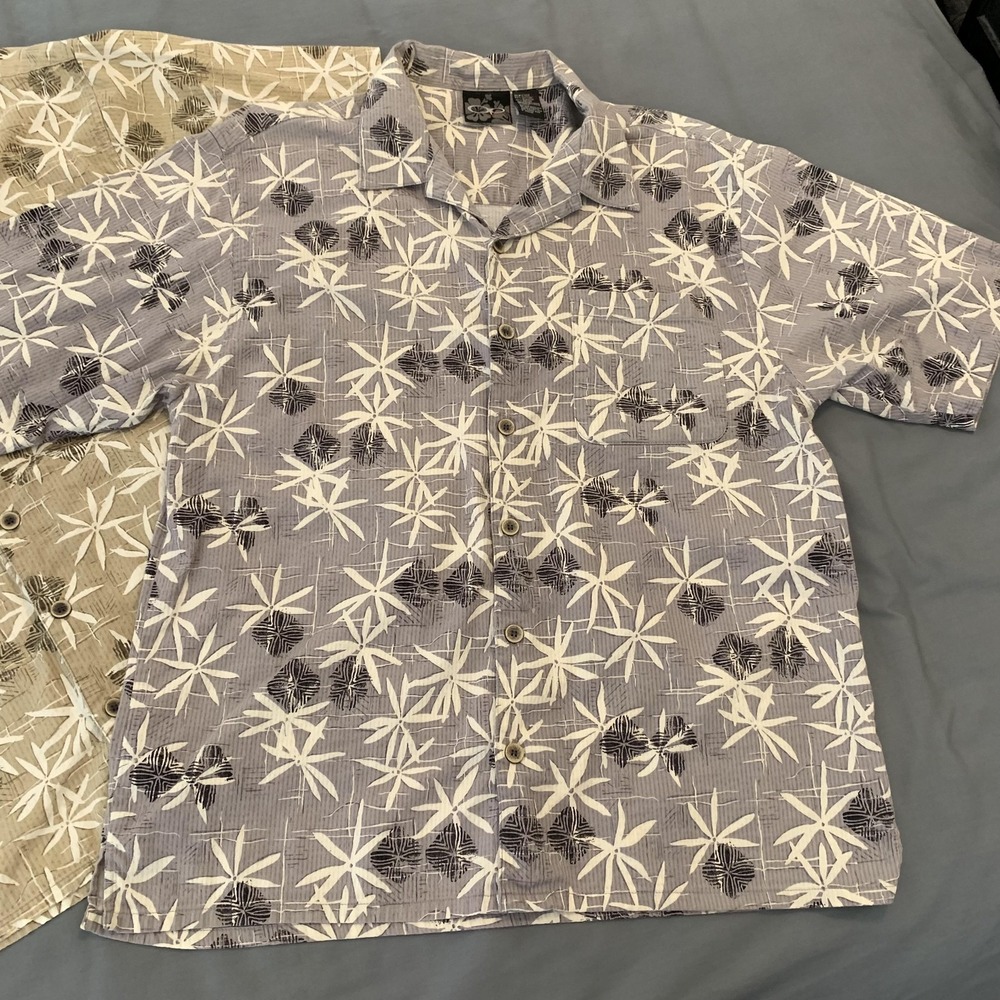 OP Shirt Lot 3 Mens Large Multicolor Hawaiian Short Sleeve Button Front Casual - Picture 5 of 12
